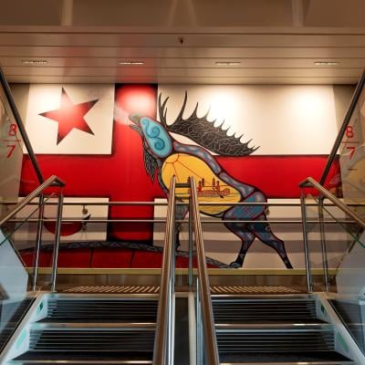Mural by Indigenous artist Loretta Gould