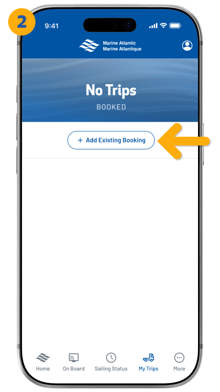 arrow pointing to add booking details button